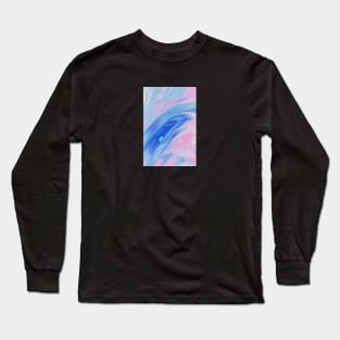 Abstract Pink & Blue Swirl Long Sleeve T-Shirt